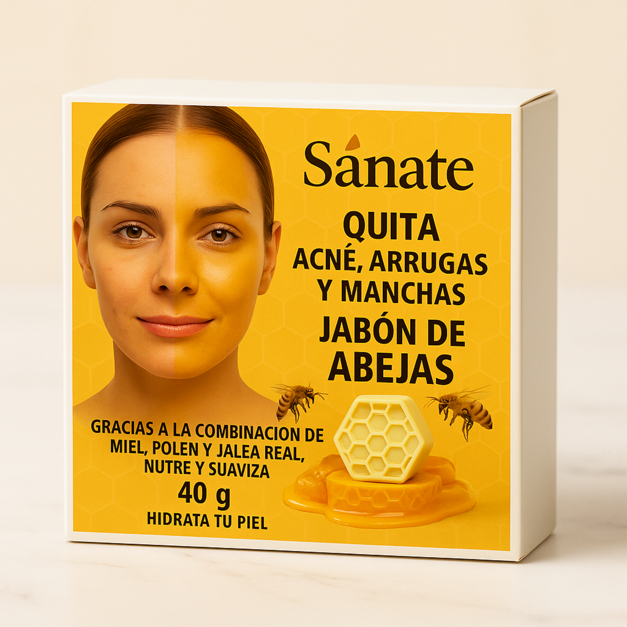 x3 Jabon Miel - Quita Manchas, Anti Arrugas,Acne (Jalea Real) - 40G